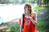 Naked teenager outdoors