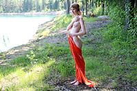 Naked teenager outdoors