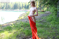 Naked teenager outdoors