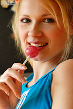 Marvelous teen with lollipop