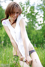 Teen poses outdoors Teen poses outdoors