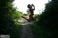 Naughty girl outside