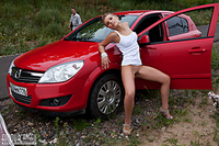 Girl posing near car Girl posing near car