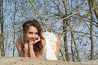 Nude model on sand dune