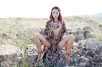 Lovely babe posing in wild