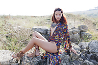 Lovely babe posing in wild