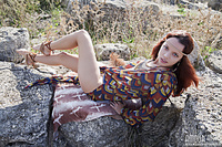 Lovely babe posing in wild