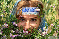 Sexy angel in the woods