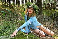Sexy angel in the woods