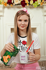 Blonde angel on the floor Blonde angel on the floor