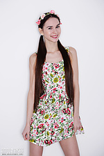 Brunette in cute dress Brunette in cute dress