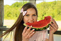Cute teen on the terrace Cute teen on the terrace