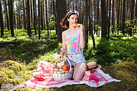 Cute teen with a basket