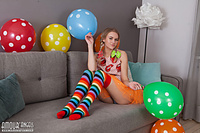 Cutie with stripped socks