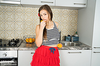 Sexy girl in the kitchen