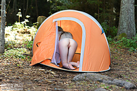 Hotty gets naked outdoors