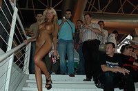 Gorgeous blonde teen walking naked