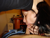 Amazing gal sucking my tasty cock and stripping her body Amazing gal sucking my tasty cock and stripping her body