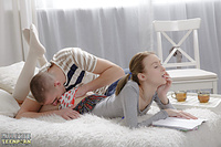 Skinny babe riding dick