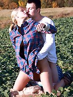 These horny teens just couldn't control their lusty any longer. Even thought they were in the middle of an empty field, they were soon releasing 