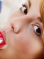 Sexy girl takes a dildo in her wet pussy