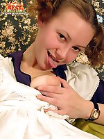 Beautiful russian school girl craving for real sex and stuffing her small pussy with a toy