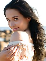 Beautiful olka, strips her flowery top with white skirt as she delightfully displays her slender, nubile body at the beach. Beautiful olka, strips her flowery top with white skirt as she delightfully displays her slender, nubile body at the beach.