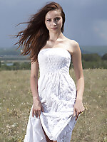 Crazy sweetheart really enjoy the nude posing under hot sunshine. Wild flowers of lust give sexy aroma to the session.