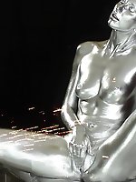 Sparks and fireworks surely fly when spark man and his latest creation chrome girl join together for a sizzling hot scene that will surely set your li