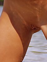 With her gorgeous wet body, angeli dips on the river and flaunts her best asset throughout the series.