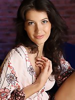 Blessed with a towering, atheltic physique physique, dainty curls framing her goddess-like beauty, genna slowly strips her dress, revealing a pair of 