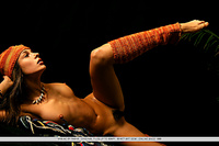 Vika ac showcases her perfectly tanned complexion, gorgeous puffy breasts, untrimmed bush and slender legs in front of the camera.