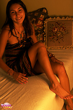 Teen poses in front of camera