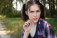 Cute girl on the road Cute girl on the road