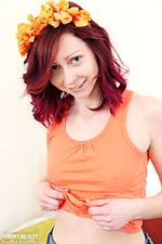 Cute girl with flowers