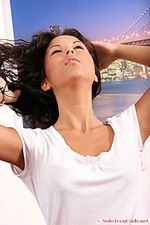 Exotic brunette teen shows off her sexy firm body