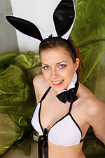 Sexy bunny rabbit loves carrot