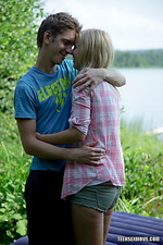 Horny blonde fucked outdoor
