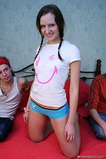 Brunette teen skank action