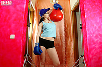 Excited female-boxer