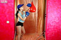 Excited female-boxer